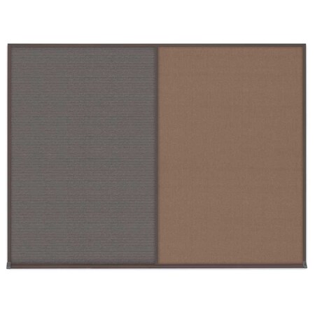 United Visual Products Triple Door Radius Corkboard, 72"X48", S UV80055-SATIN-ULTMAR